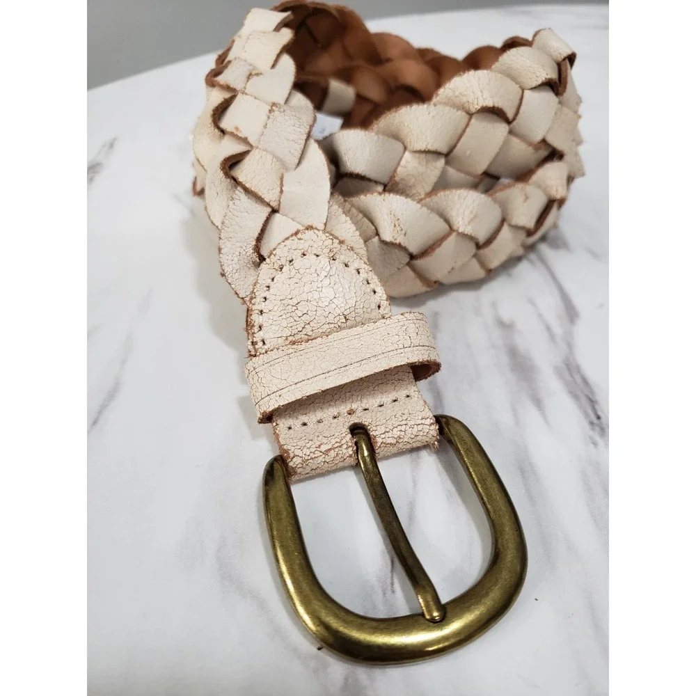 NEW SMALL‎ - American Eagle DISTRESSED Belt Leather Braided Boho Hippie Indie